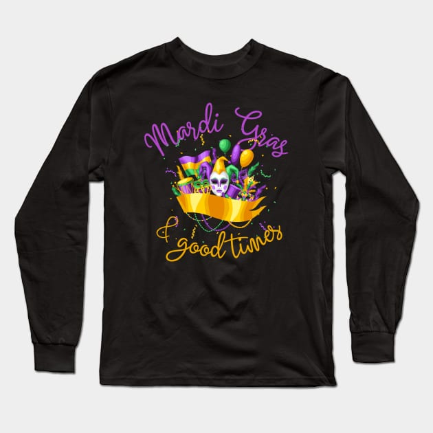 Mardi Gras Long Sleeve T-Shirt by HappyPeeps